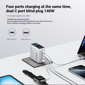 تصویر شارژر دیواری 4 پورت انکر مدل Zolo B2697 140W Anker Zolo B2697 140W GaN 4-Port Quick Wall Charger