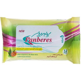 تصویر دستمال مرطوب پاک کننده دست و صورت پنبه ریز ۱۰ عددی Panberes Cleanser 10 Pcs