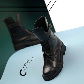 تصویر بوت زنانه چرم کاکتوس مدل WS4025 رنگ مشکی سایز ۳۸ و ۴۰ 