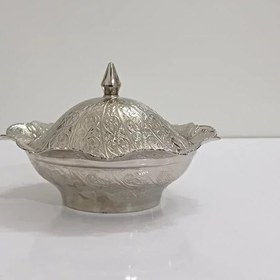 تصویر قندان بیضی نقره ای 