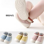 تصویر کفش جورابی بچگانه زیر سیلیکونی فانتزی مارک دار وارداتی - زرد / ۱۵.۵ سانت Baby_sock