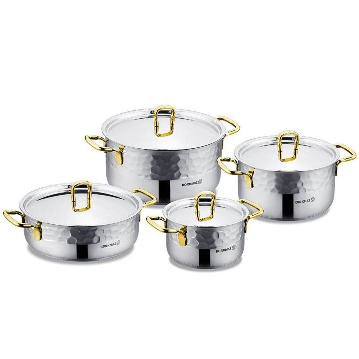 KORKMAZ Proline Goldset Stainless Steel Cookware Set, Cooking Pots