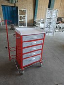 تصویر ترالی اورژانس ۵ کشو سفید قرمز 