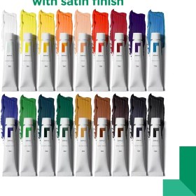 تصویر اکریلیک ۱۲ میل ۱۸ رنگ ریوز اکریلیک 12 میل 18 رنگ ریوز پیگمنت رنگی بسیار با کیفیت با کیفیت در ترکیب رنگ قابل استفاده به روی تمامی سطوح