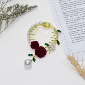 تصویر گیره مو زنانه مدل ۳۱۶۰ گل رز 