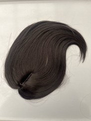 تصویر پروتز مو کف سری دوگیره رنگ مشکی طبیعی و خرمایی 