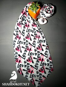 تصویر روسری نخی اسپرت ژیوار طرح عشق SH10 - love cotton zhivar-scarf