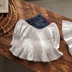 تصویر کراپ دخترانه آستین پفی 