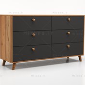 تصویر دراور ۶ کشو با دستگیره چوبی طول ۱۳۰ 