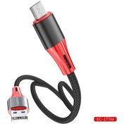 تصویر کابل شارژ و انتقال دیتا یو اس بی به میکرو یو اس بی 2.4 آمپر یک متری ارلدام Earldom EC-177 Charger Cable 1m 