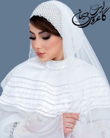 تصویر توربان عروس مروارید و سنگ 