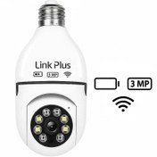 تصویر دوربین مداربسته لامپی چرخشی باطری دار لینک پلاس 