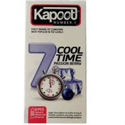 تصویر کاندوم تاخیری و تحریک کننده کاپوت مدل 7 کاره سرد بسته 12 عددی Kapoot Nach Condom 7 Cool Time 12pcs