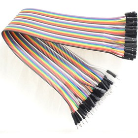 تصویر سیم برد بورد فلتی نر به ماده BREADBOARD WIRES 