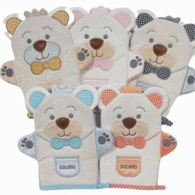 تصویر لیف حمام نوزادی طرح خرسی کد 110 - آبی 