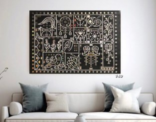 تصویر تابلو لیپان آرت زمینه مشکی Lipan's painting, black background