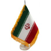 تصویر پرچم رو میزی ایران پایه سنگی 