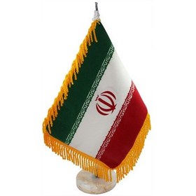 تصویر پرچم رو میزی ایران پایه سنگی 