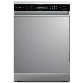 تصویر ماشین ظرفشویی ایکس ویژن مدل M160 رنگ نقره ای Xvision M160 dishwasher, silver color