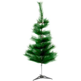 تصویر درخت کاج سوزنی کریسمس مصنوعی مدل 60 سانت سبز و نوک برفی 