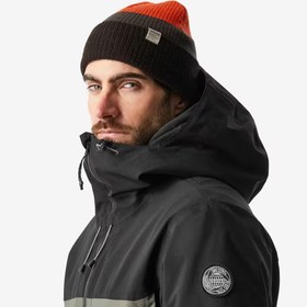 تصویر کلاه اسکی و شهری فیشرمن ودزی - دکتلون Wedze Adult Ski Beanie - black /orange - Fisherman 