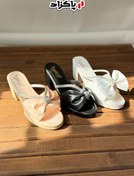 تصویر کفش مجلسی زنانه چرم طرح چروک نگینی سایز ۳۸ 