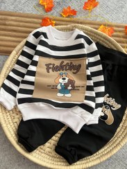 تصویر بلوز و شلوار بچگانه اسپرت هاپو جنس پنبه لاکرا - سایز 