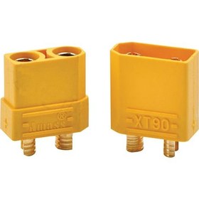 تصویر کانکتور XT90 دو پین نسوز - نر و مادگی XT90 connector - male + female