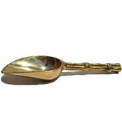 تصویر قاشق آجیل برنجی هندی طرح بامبو 
