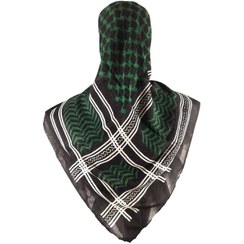 تصویر روسری کردی نخی طرح جامانه رنگ سبز تمام نخ قواره بزرگ 