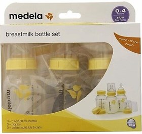 تصویر بطری‌های شیر مادر Medela – طراحی‌شده برای راحتی و ایمنی نوزاد Breast Milk Bottle Set Medela