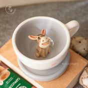 تصویر ماگ لاته‌خوری سرامیکی خر (کد L120) 