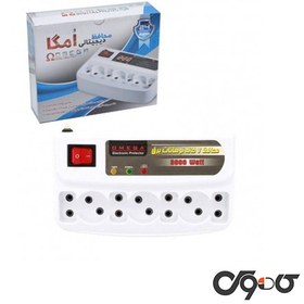 تصویر چند راهی برق و محافظ برق کامپیوتر 7 خانه امگا طول 1.3 متر Omega Computer Surge Protector 1.3M