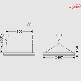 تصویر پنل ۶۰×۶۰روکار مازی نور ۴۲ وات اپتیلد M421SLED2840-40W - یخی Panele 60×60 rokar mazi nor