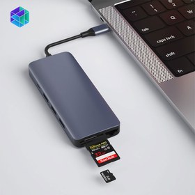 تصویر هاب تایپ سی دارای 12 پورت ویوو مدل Alpha 12 in 1 WiWU Alpha 12 in 1 Usb Type C Hub