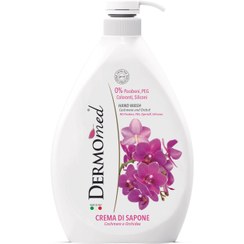 تصویر مایع دست کرمی درمومد 1 لیتر رایحه ترمه و ارکیده – Dermomed hand wash Cashmere & Orchid 