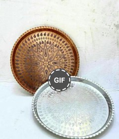 تصویر سینی مسی گرد سایز ۳ 