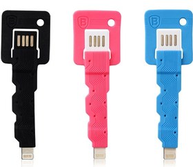 تصویر کابل شارژ و انتقال داده طرح کلید بیسوس 6/Baseus Keys Portable Mini Lightning USB Cable Apple iPhone 5/5S/5C 