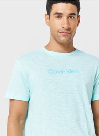 تصویر تی‌شرت گردن گرد با لوگو برند Calvin Klein Logo Crew Neck T-Shirt