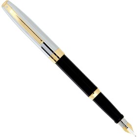 تصویر خودنویس شیفر مدل Sagaris مشکی لاکی گیره زرد Sheaffer Sagaris Black Fountain Pen