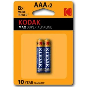 تصویر باتری نیمه قلمی آلکالاین LR03-AAA کداک مدل Max Super بسته 2 تایی ا Kodak Max Super LR03-AAA Alkaline Battery Pack of 2 Kodak Max Super LR03-AAA Alkaline Battery Pack of 2