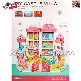 تصویر قصر و خانه باربی اسباب بازی سه طبقه موزیکال دخترانه 6675 DIY CASTLE VILLA 