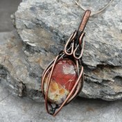 تصویر گردنبند عقیق مردانه با رکاب 