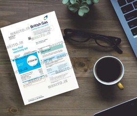 تصویر فایل لایه باز قبض گاز انگلیس (British gas utility bill) 