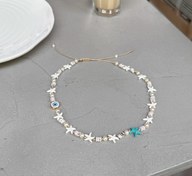 تصویر گردنبند صدف و ستاره دریایی و چشم نظر کد ۳ 