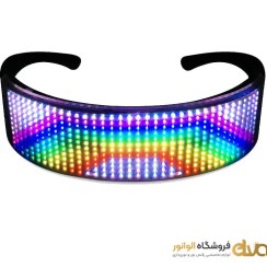 تصویر عینک هوشمند بلوتوث دار LED فولکالر دی جی (DJ) مدل shining glasses 2024 