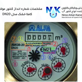 تصویر کنتور آب 3/4 اینچ مولتی جت کاملاً خشک DN20 