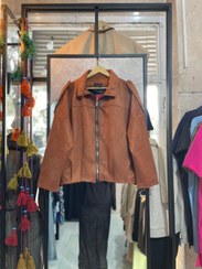 تصویر کاپشن دخترانه جیر رنگ عسلی 