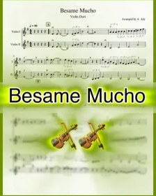 تصویر نت دوئت ویولن Besame Mucho همراه با اجرای نت 