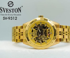 تصویر ساعت مچی مردانه سویستون موتور اتوماتیک صفحه اسکلتون مدل 9312 - طلایی SVESTON WATCH AUTOMATIC 9312